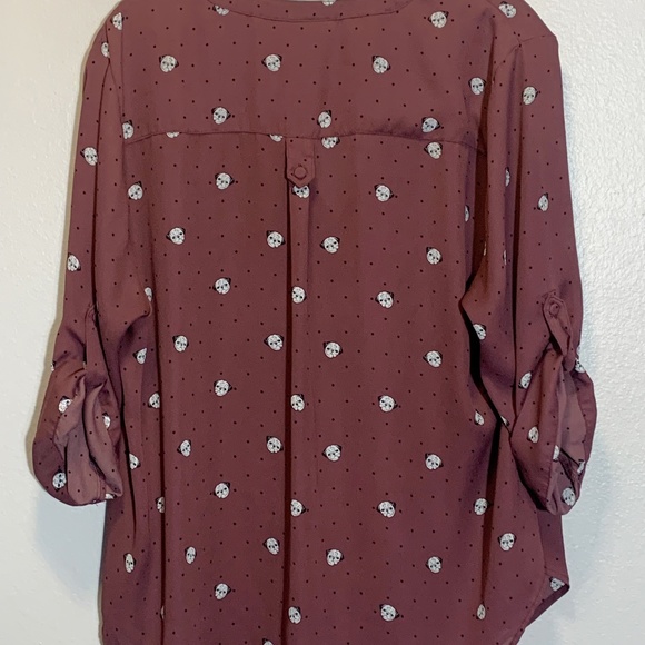 🕊️SOLD🕊️ Torrid Womens Dog Print Harper Georgette Pullover Blouse Plus Size 1X - Picture 9 of 16
